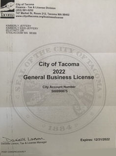 TCR Tacoma Business License