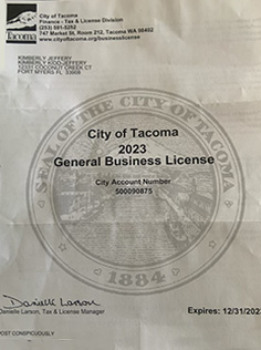 TCR Tacoma Business License